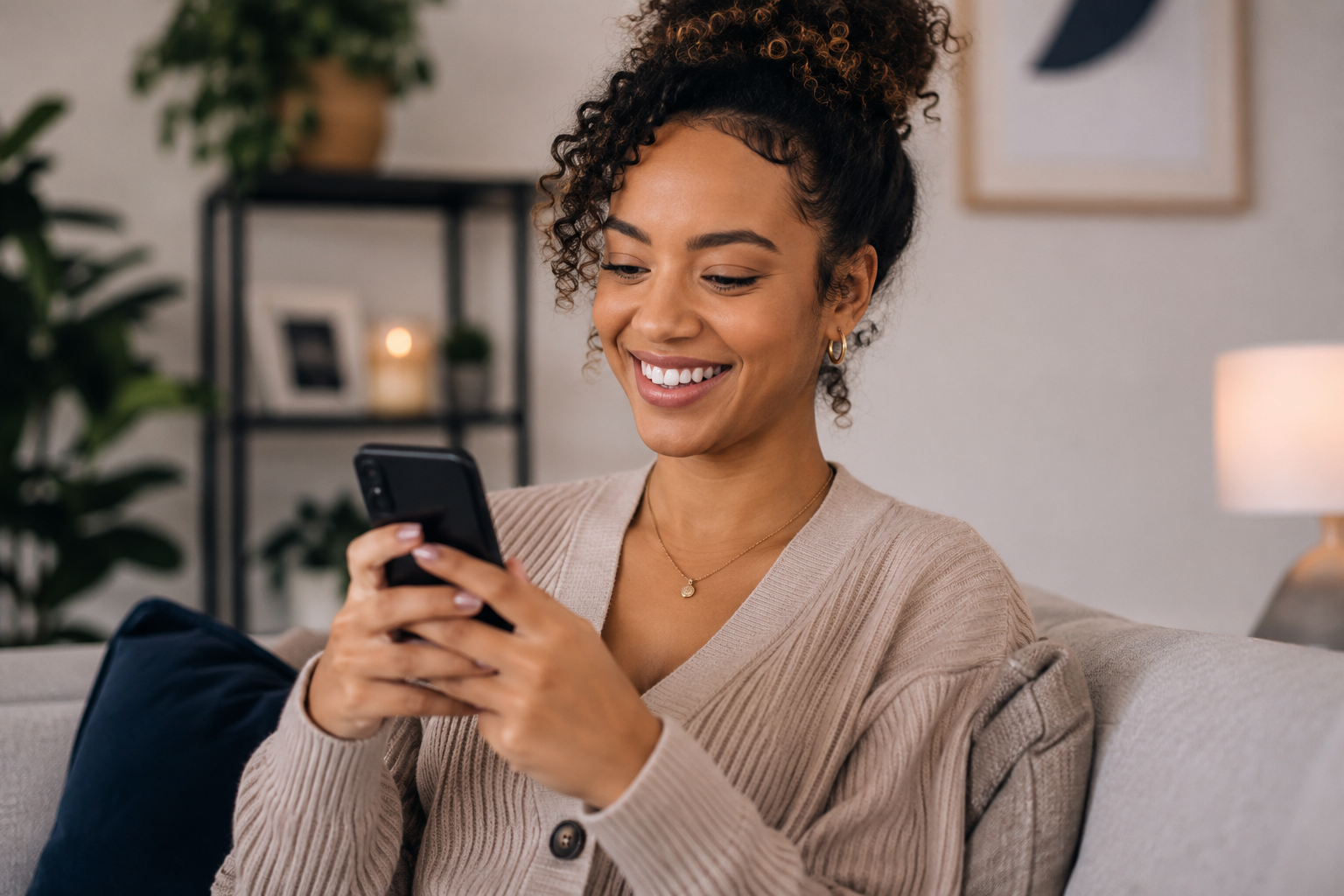 woman with the phone